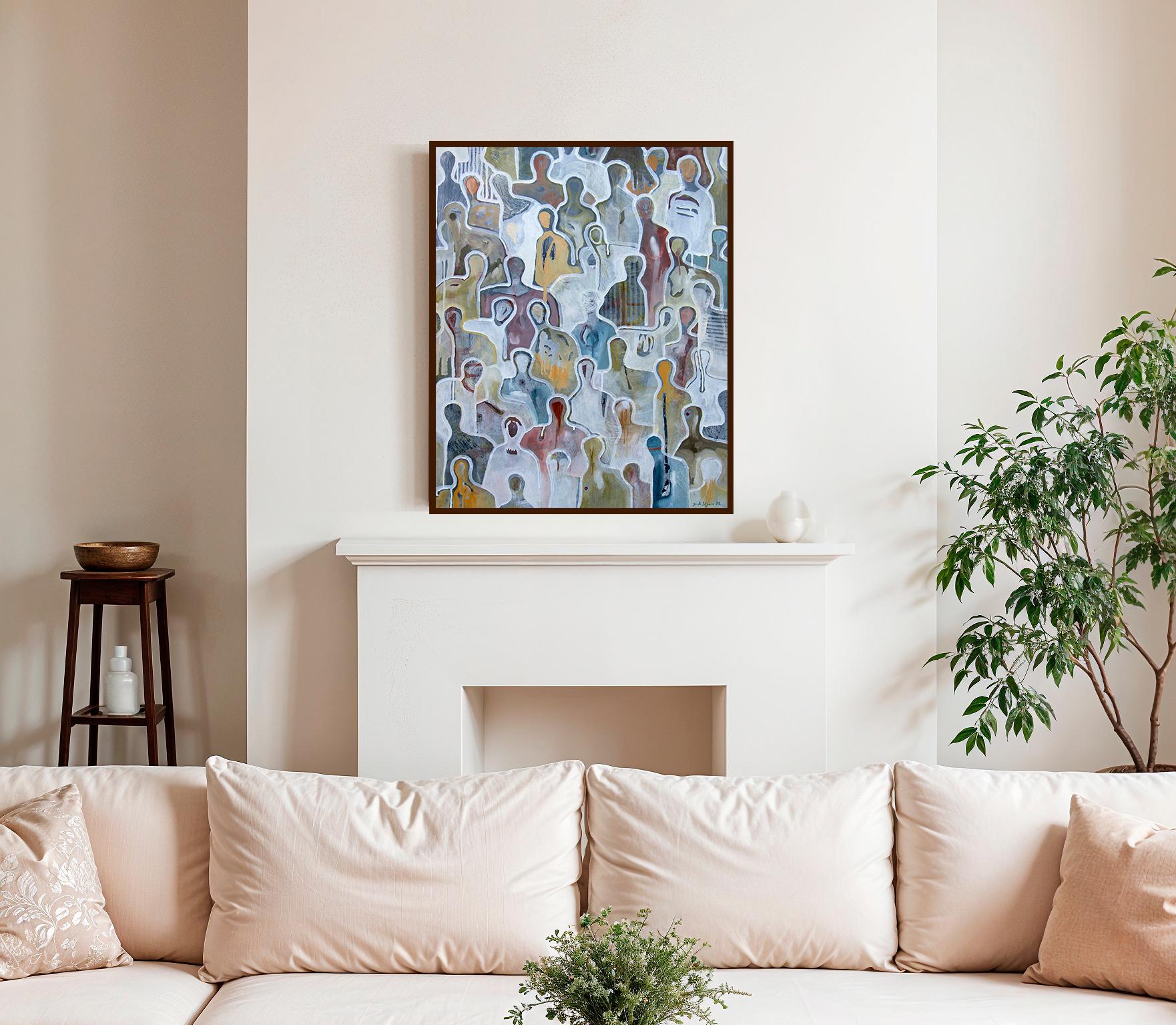 
Contemporary figurative painting with lots of details and movement. Beautiful statement piece for any art collection. Combining a lot of different colors in any interiors and setting a scene with figurative details of life.

Gaëtan de Seguin