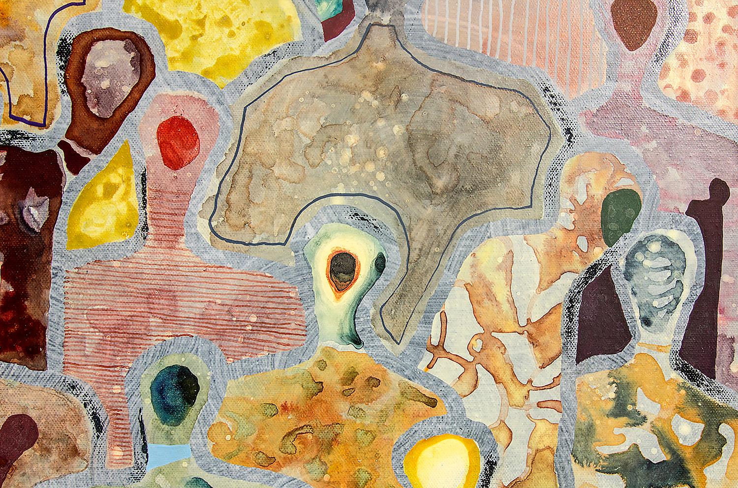 Atado en capas de conexión por G. de Seguin Pintura figurativa contemporánea - Painting Abstracto de Gaëtan de Seguin