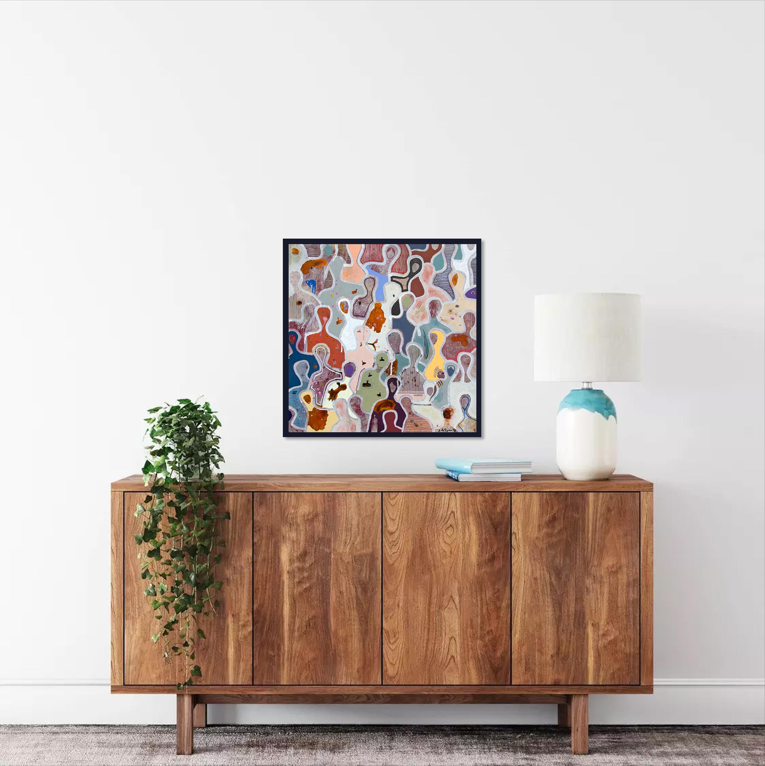 Cherishing Friendship by Gaetan de Seguin Figurative contemporary Painting For Sale 3