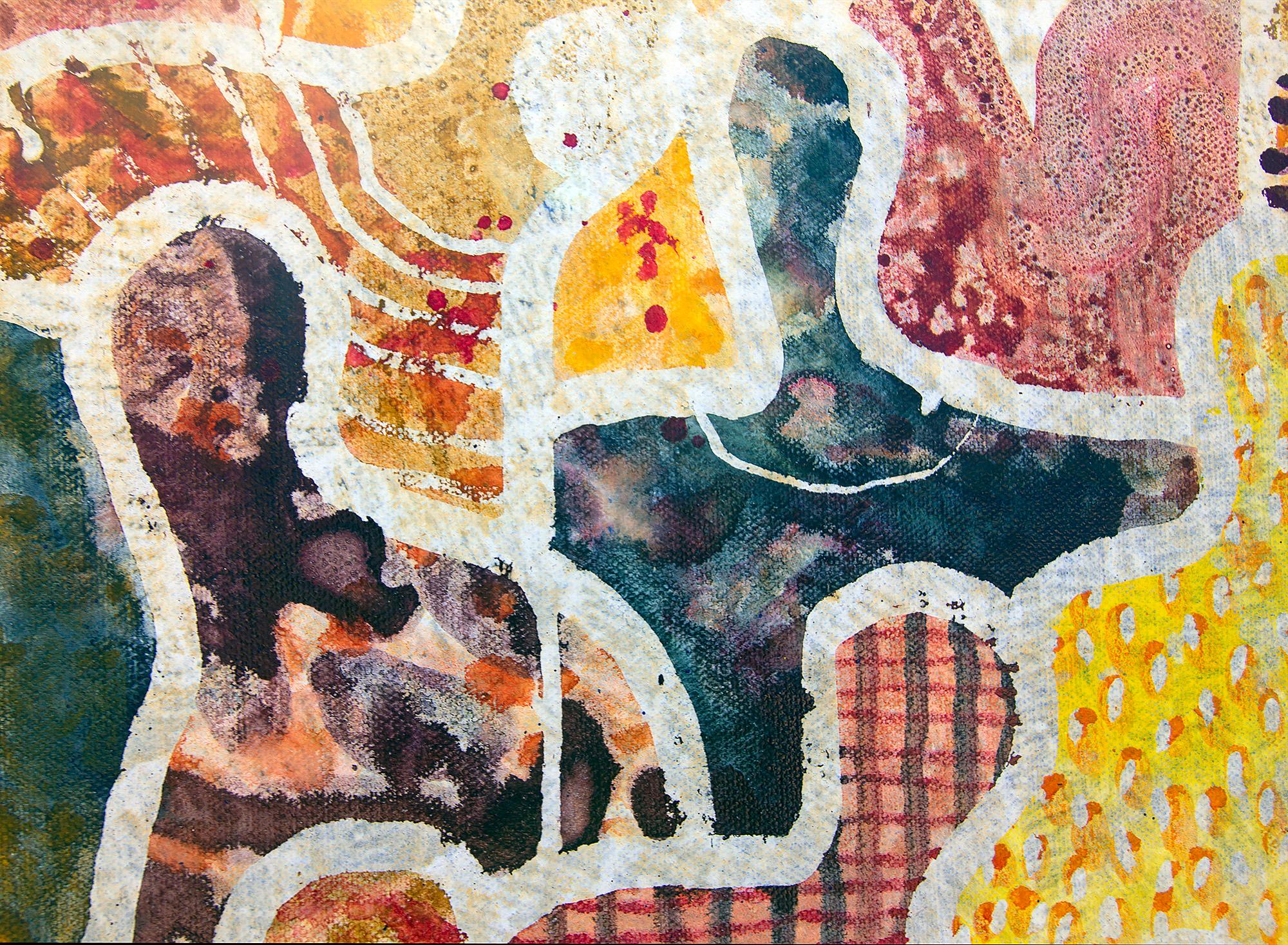 Figure dell'armonia di G. de Seguin Pittura figurativa contemporanea - Abstract Painting Beige di Gaëtan de Seguin