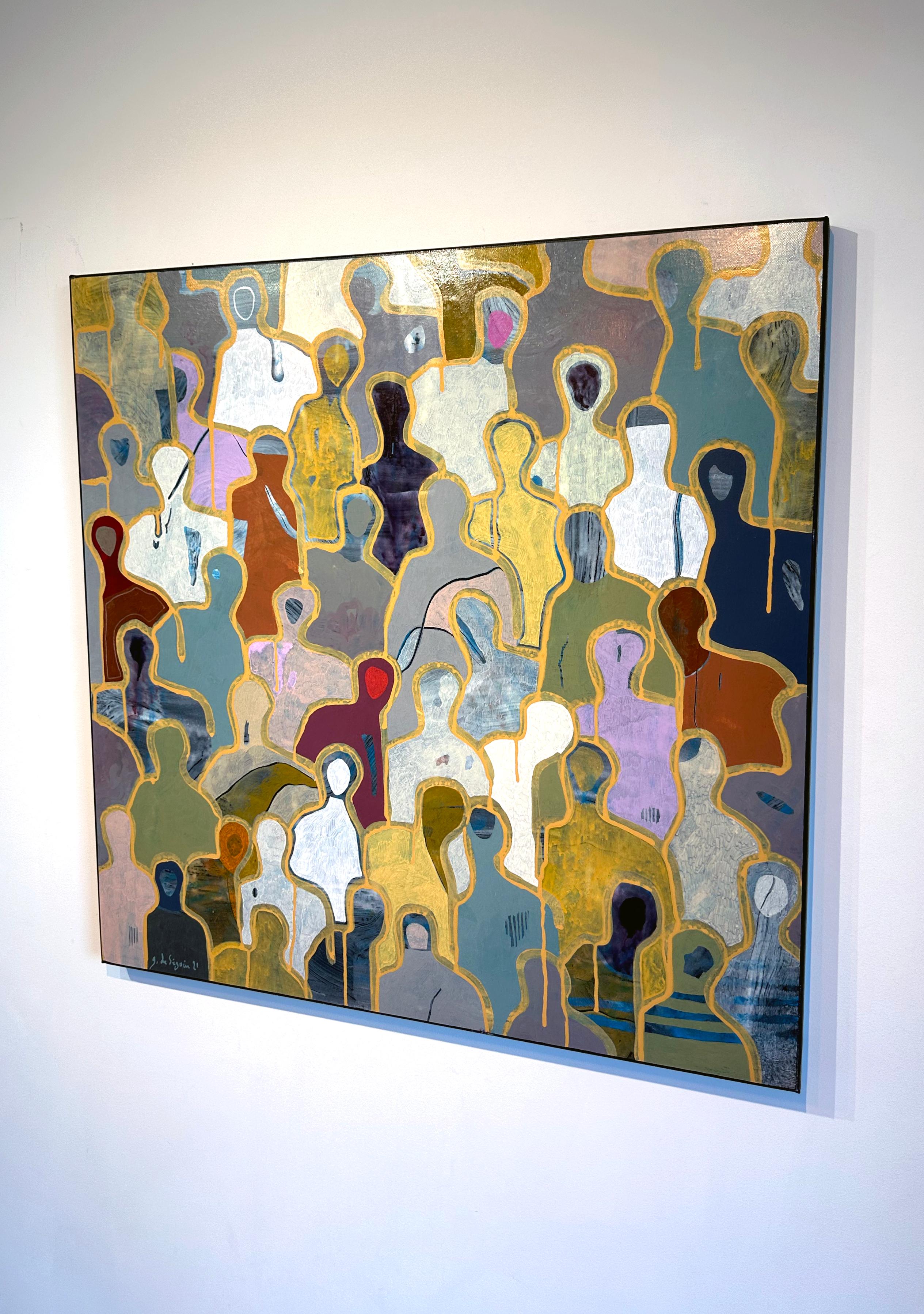 De grises y colores de Gaetan de Seguin - Pintura figurativa contemporánea 3