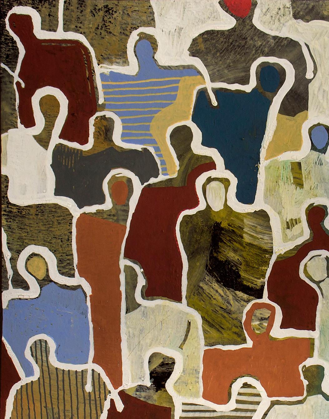 Al calor del otro por Gaetan de Seguin Pintura figurativa contemporánea - Painting Abstracto de Gaëtan de Seguin