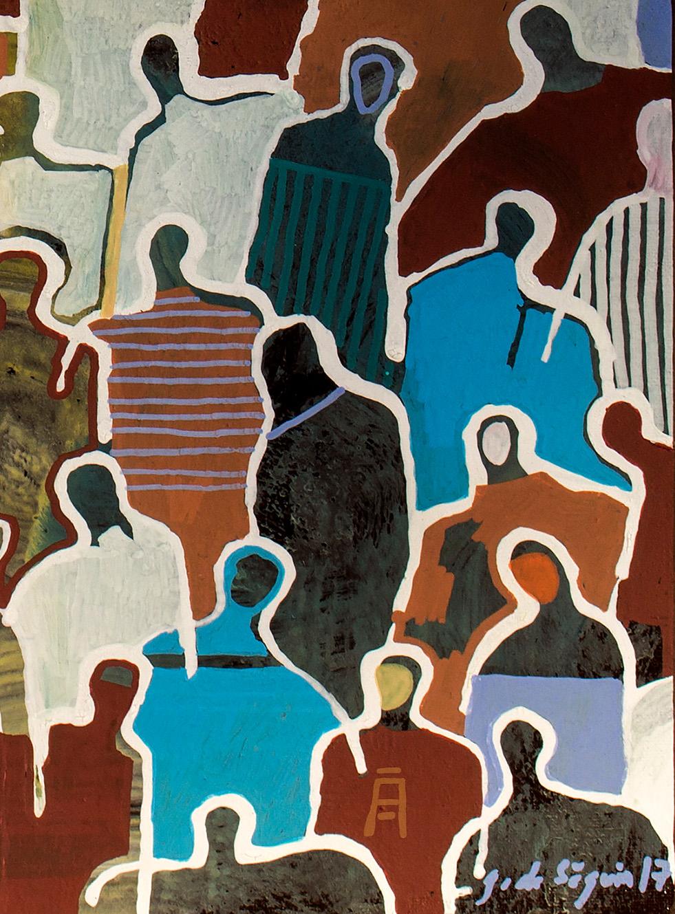 Al calor del otro por Gaetan de Seguin Pintura figurativa contemporánea en venta 2