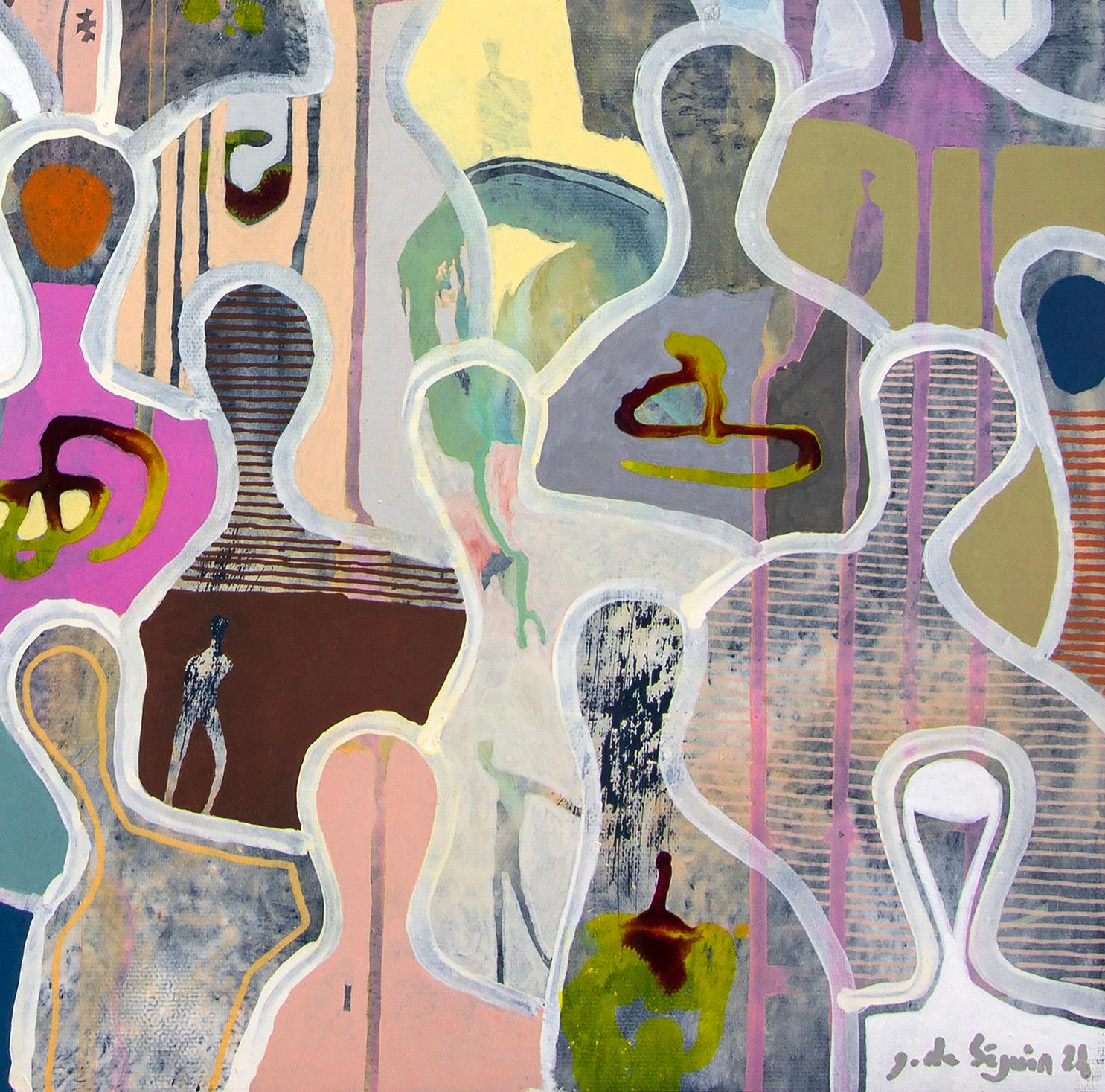 
Contemporary figurative painting with lots of details and movement. Beautiful statement piece for any art collection. Combining a lot of different colors in any interiors and setting a scene with figurative details of life.

Gaëtan de Seguin