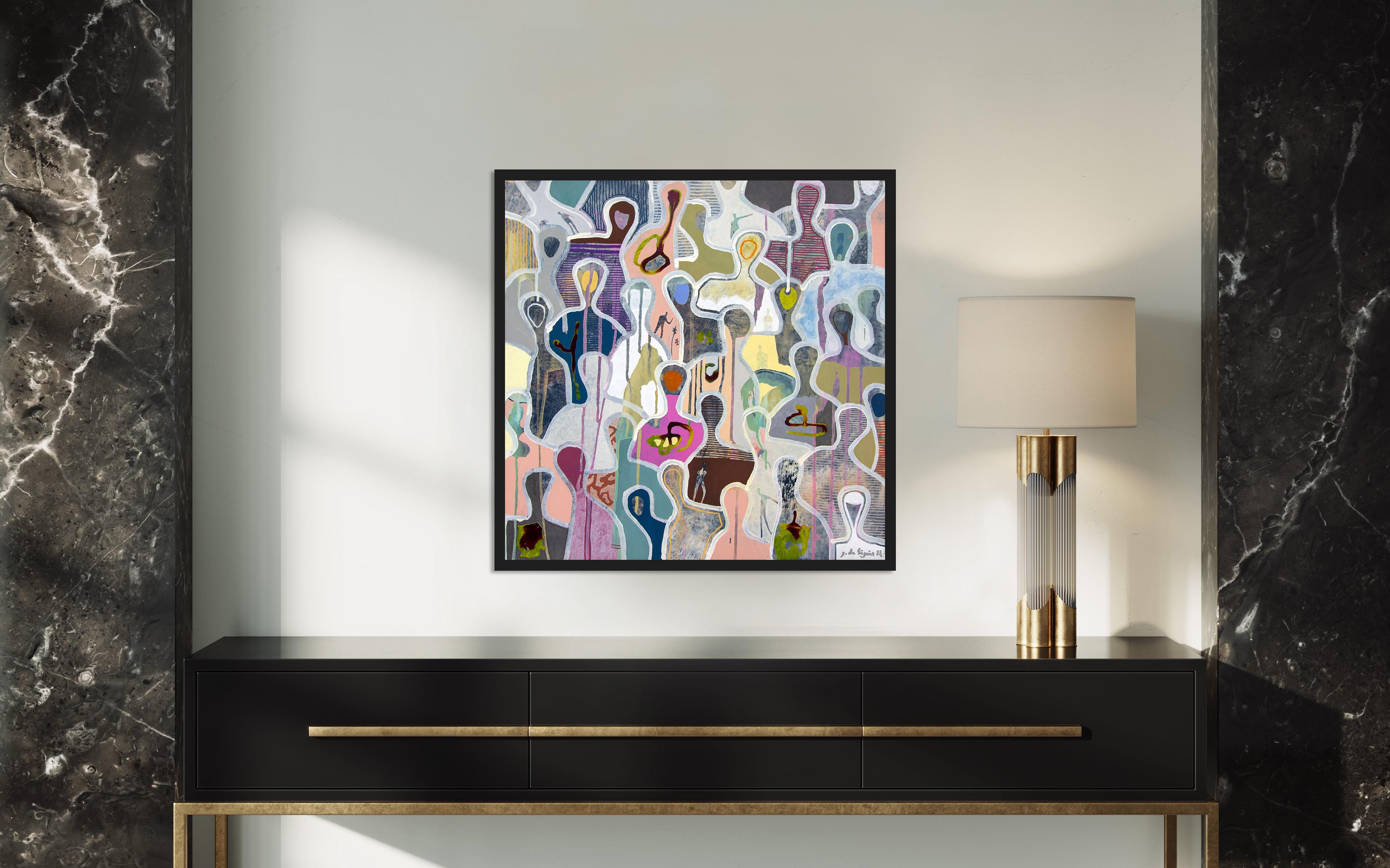 Cherishing Friendship by Gaetan de Seguin - Figurative contemporary Painting For Sale 5