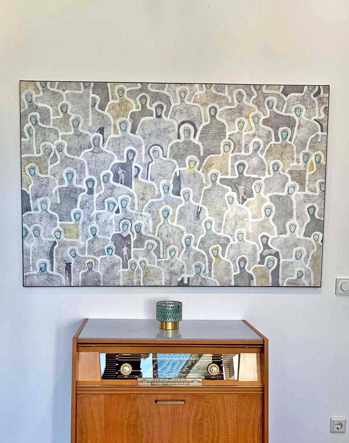 Foule Minimale de Gaetan de Seguin - Peinture abstraite contemporaine en vente 5