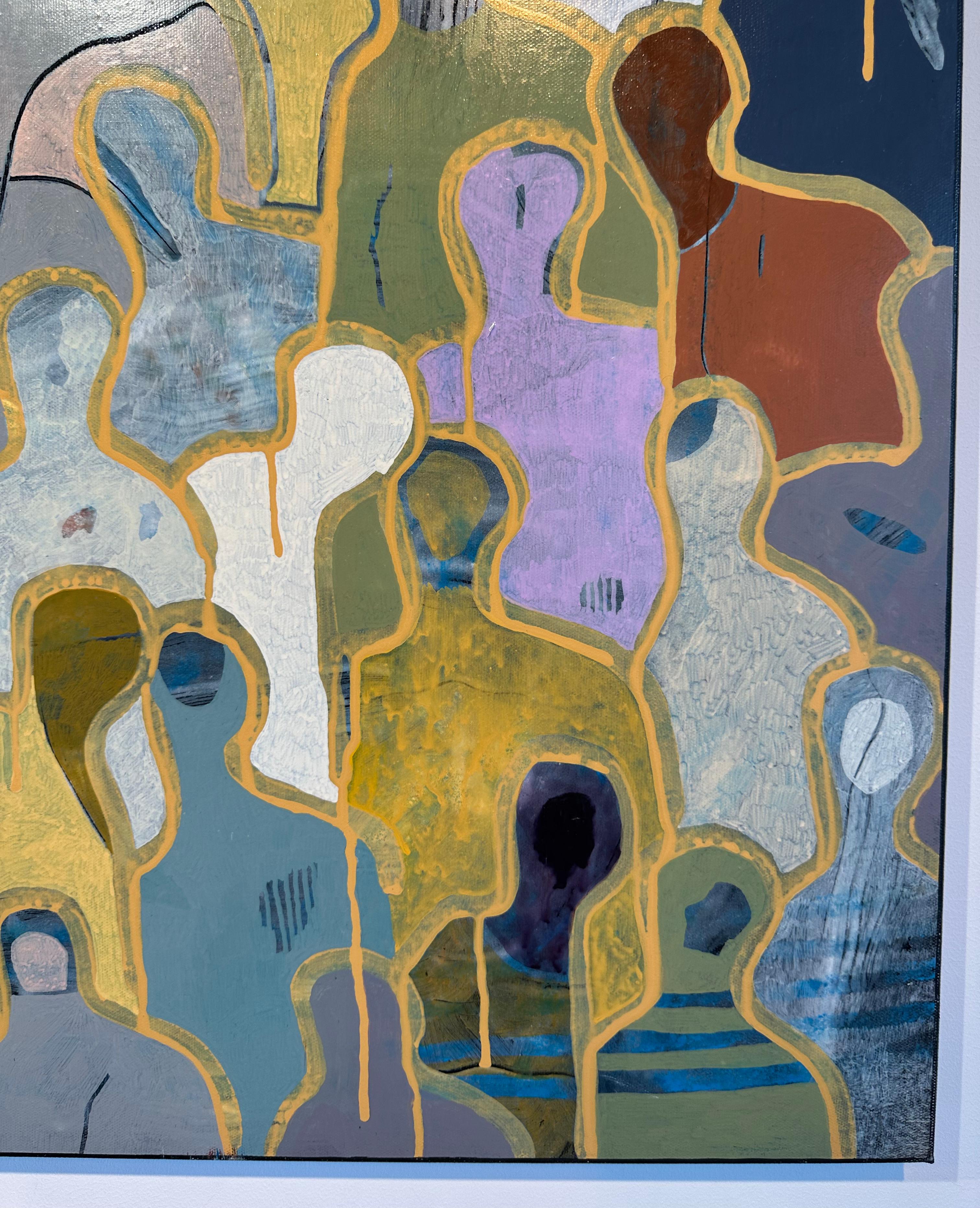 Von Grau und Farben von Gaetan de Seguin - Figurative zeitgenössische Malerei (Abstrakt), Painting, von Gaëtan de Seguin