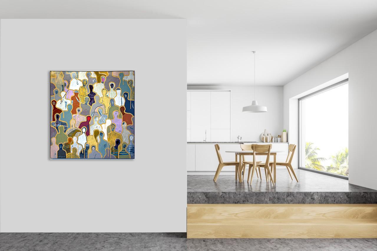 Von Grau und Farben von Gaetan de Seguin - Figurative zeitgenössische Malerei im Angebot 1