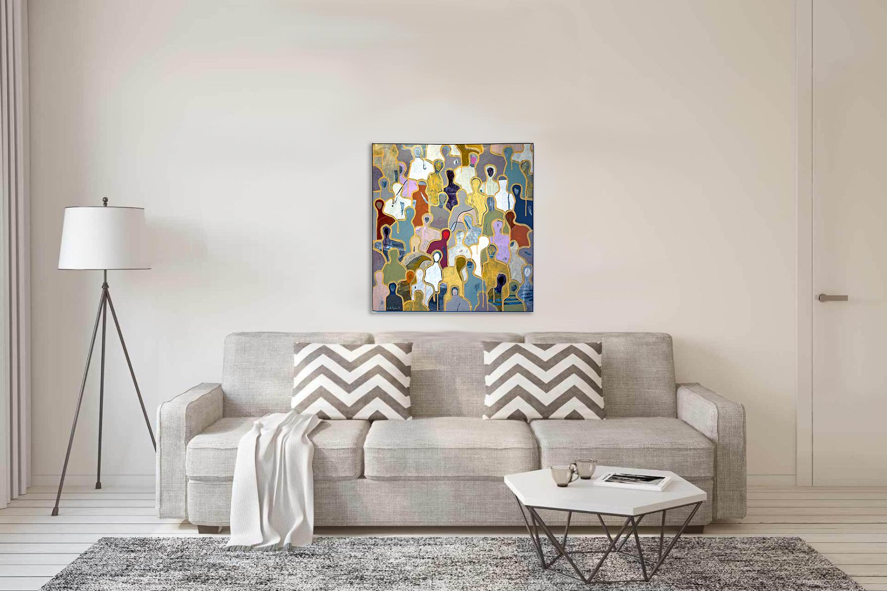Von Grau und Farben von Gaetan de Seguin - Figurative zeitgenössische Malerei im Angebot 4