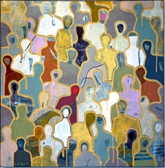 De gris et de contemporains par Gaétan de Seguin - Peinture figurative contemporaine