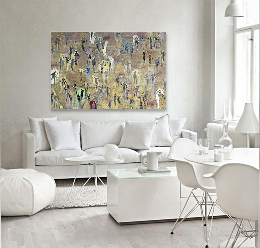 Proximity and Distance by Gaetan de Seguin Contemporary large abstract painting - Painting by Gaëtan de Seguin