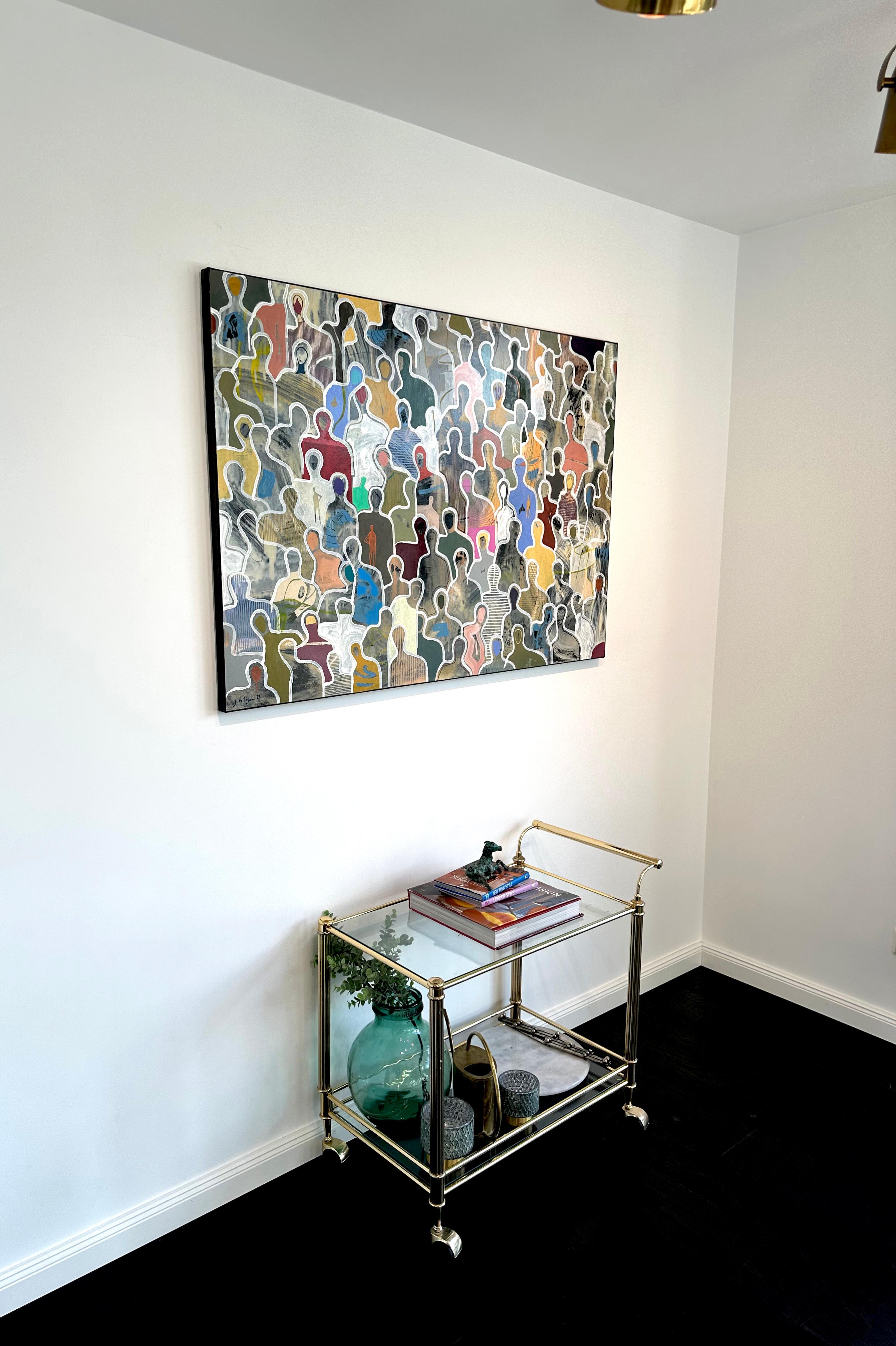 Circondato da amici di Gaetan de Seguin - Pittura contemporanea figurativa 8