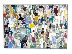 Circondato da amici di Gaetan de Seguin - Pittura contemporanea figurativa