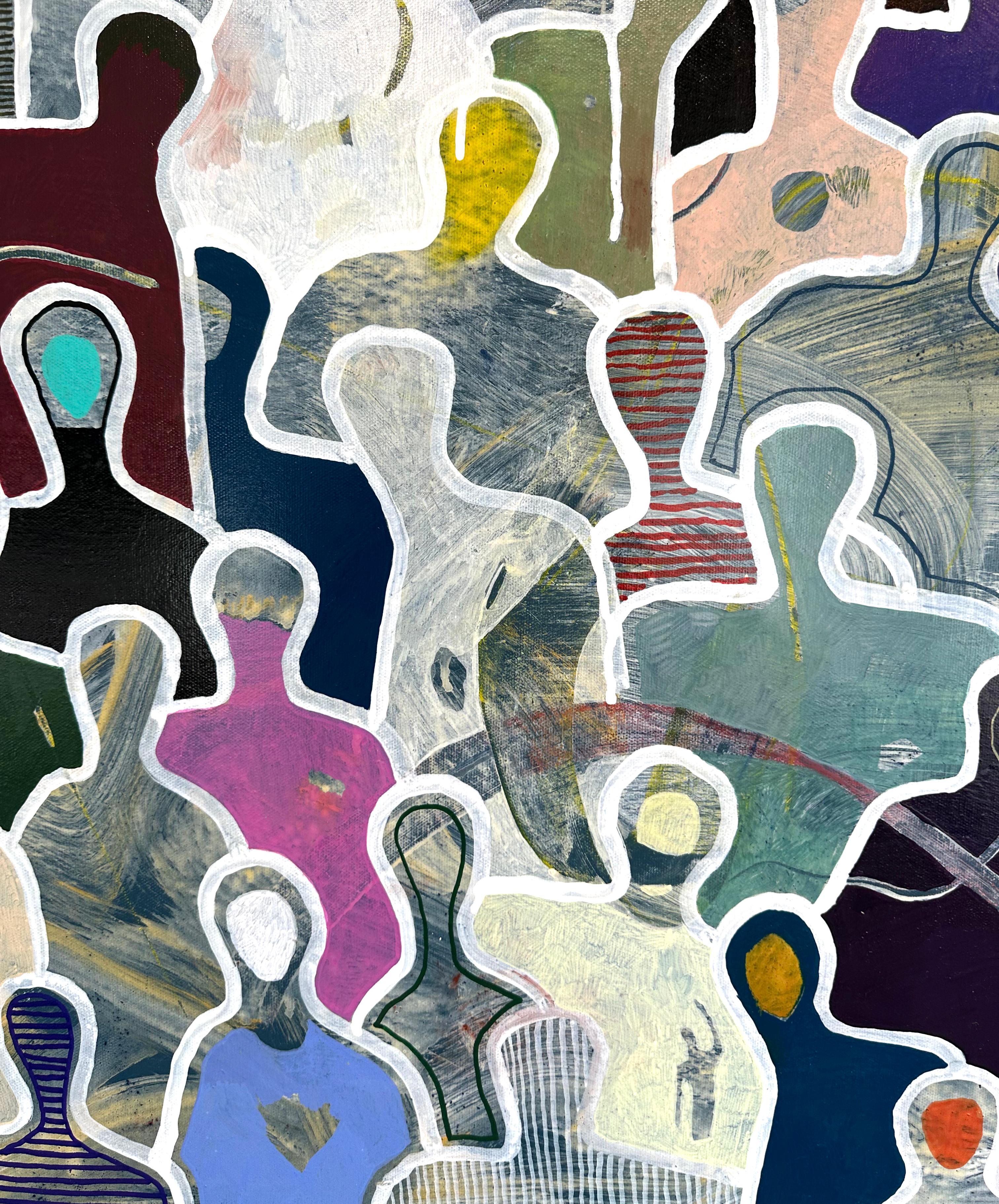 Surrounded by Friends von Gaetan de Seguin - Figurative zeitgenössische Malerei im Angebot 2