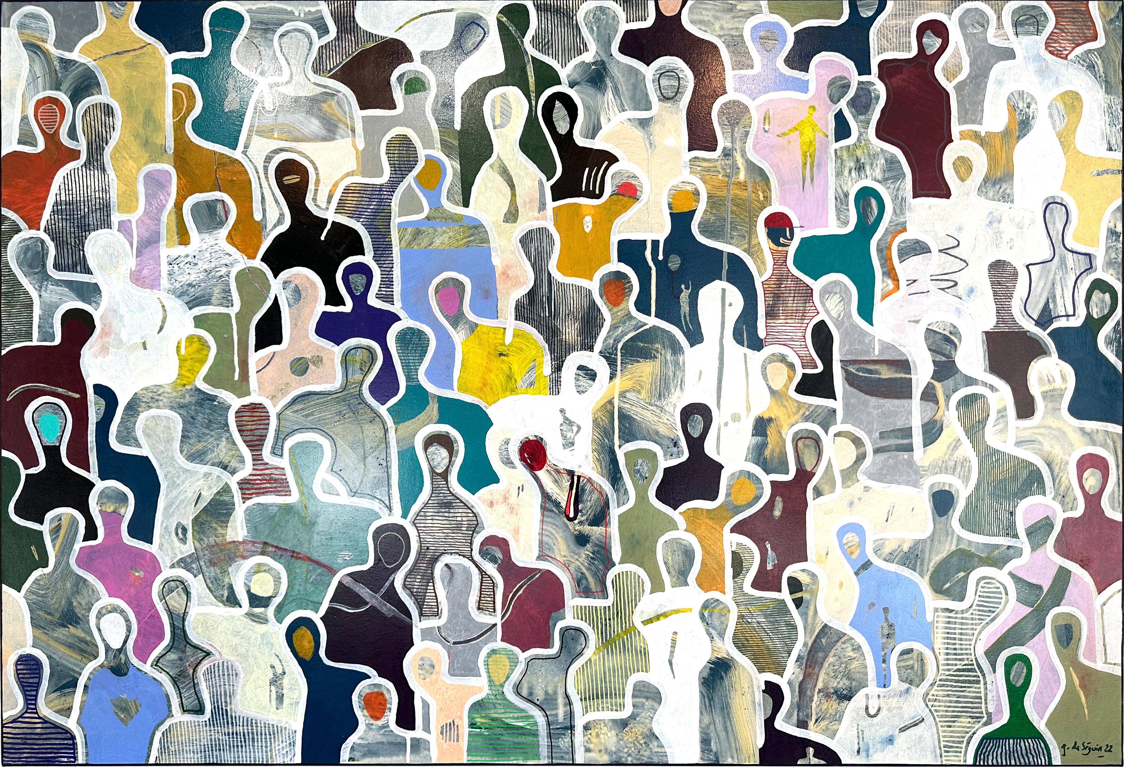 Surrounded by Friends von Gaetan de Seguin - Figurative zeitgenössische Malerei