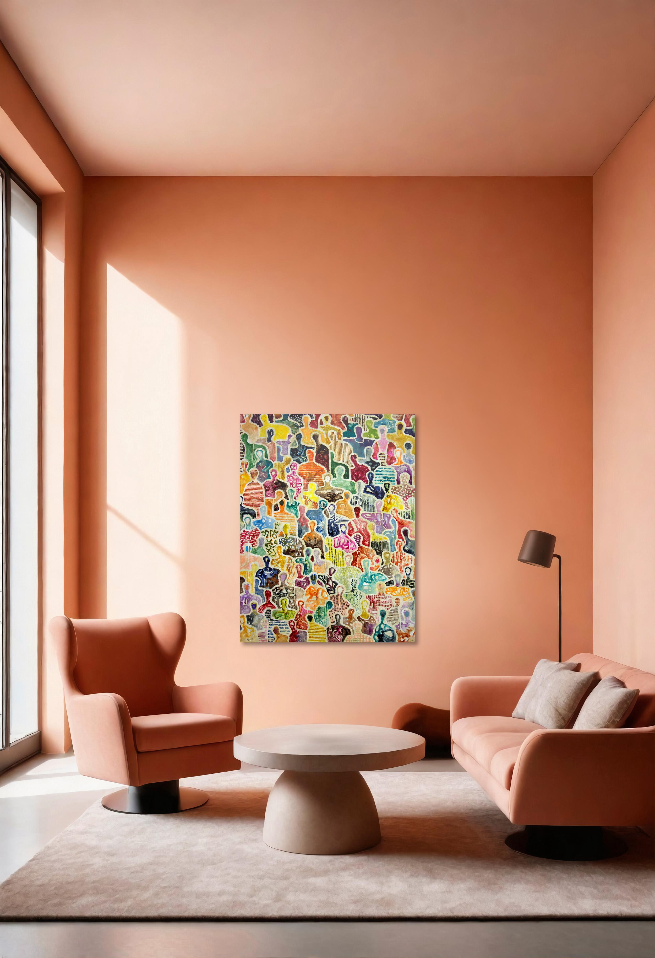 La memoria senza tempo di Noi di Gaetan de Seguin - Pittura contemporanea figurativa - Painting Astratto di Gaëtan de Seguin