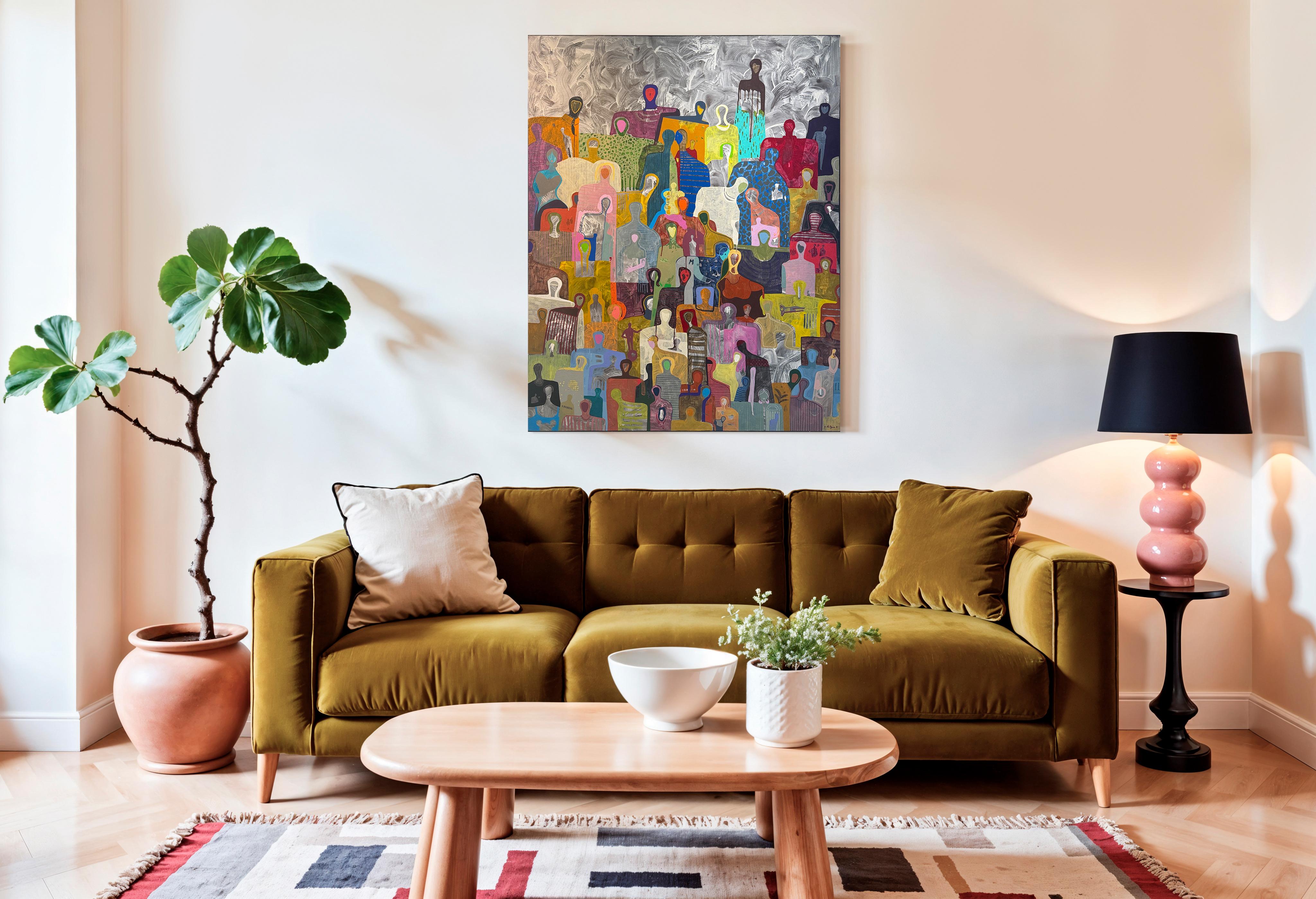 Together von Gaetan de Seguin - Zeitgenössische abstrakte Malerei (Braun), Abstract Painting, von Gaëtan de Seguin