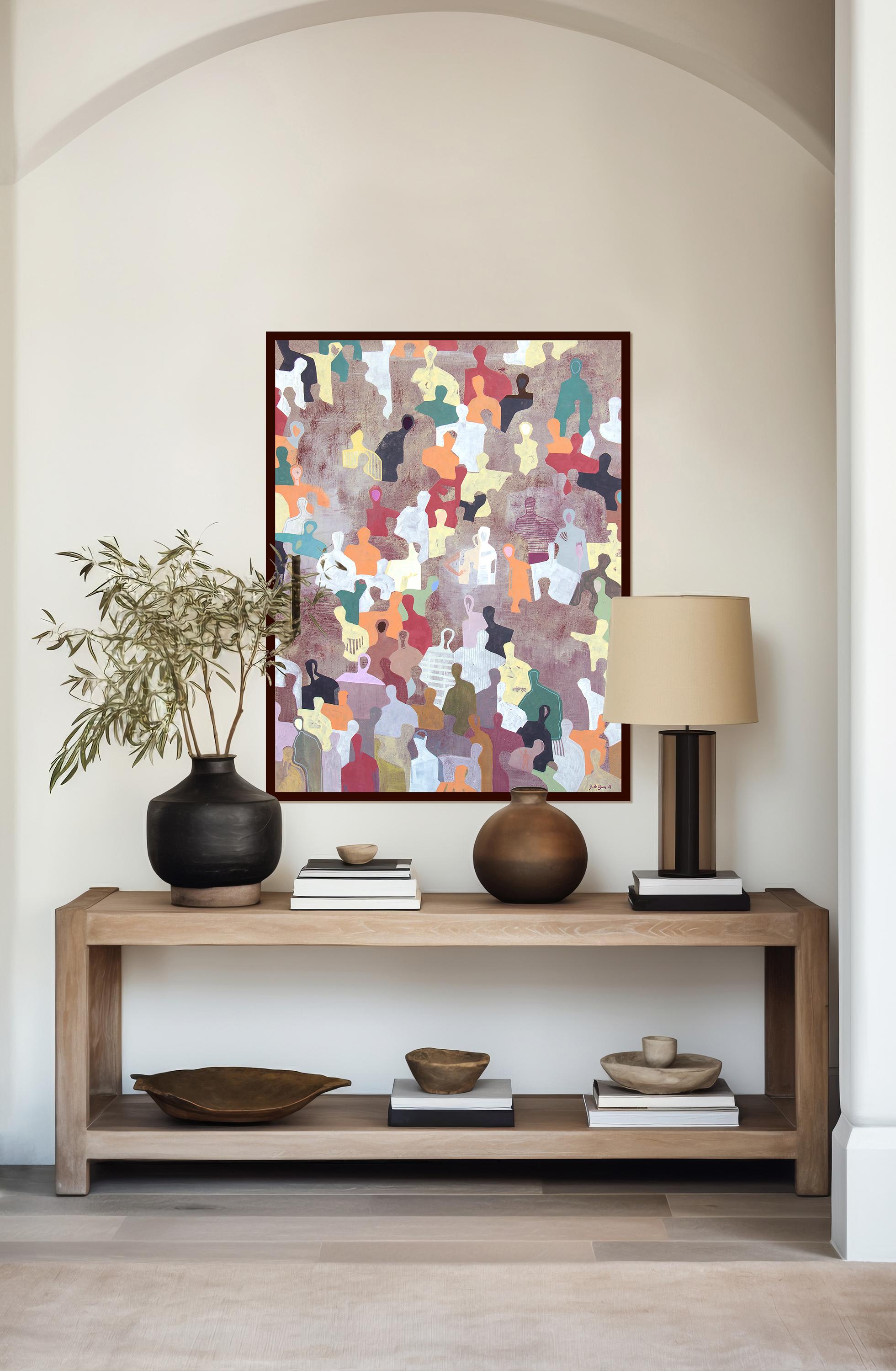 Juntos en el corazón del otoño -Gaetan de Seguin Pintura figurativa contemporánea - Painting Abstracto de Gaëtan de Seguin