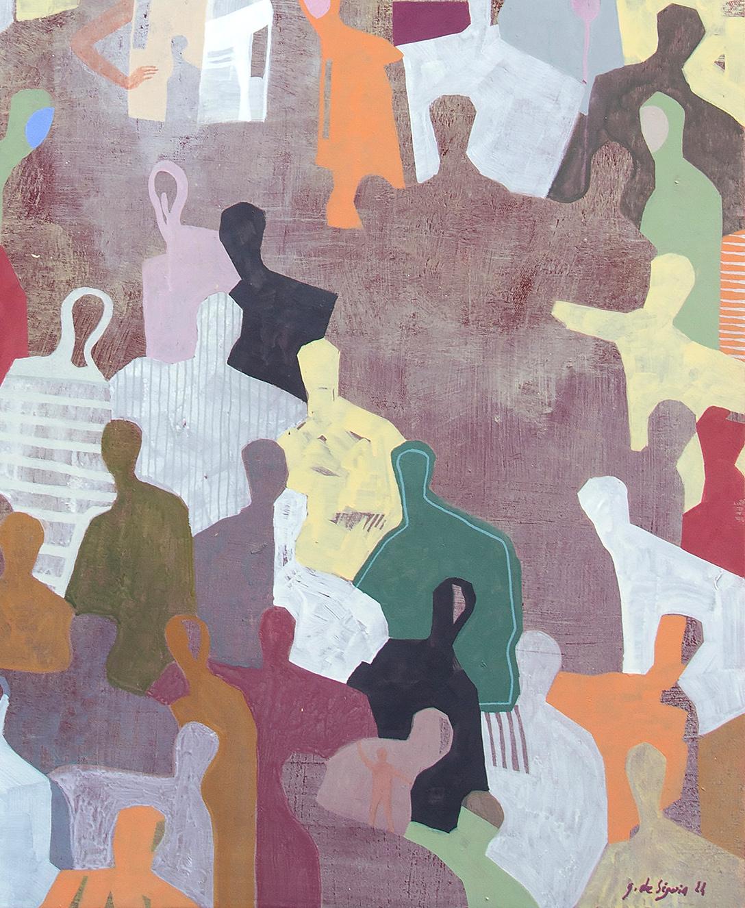 Juntos en el corazón del otoño -Gaetan de Seguin Pintura figurativa contemporánea - Figurative Painting Marrón de Gaëtan de Seguin