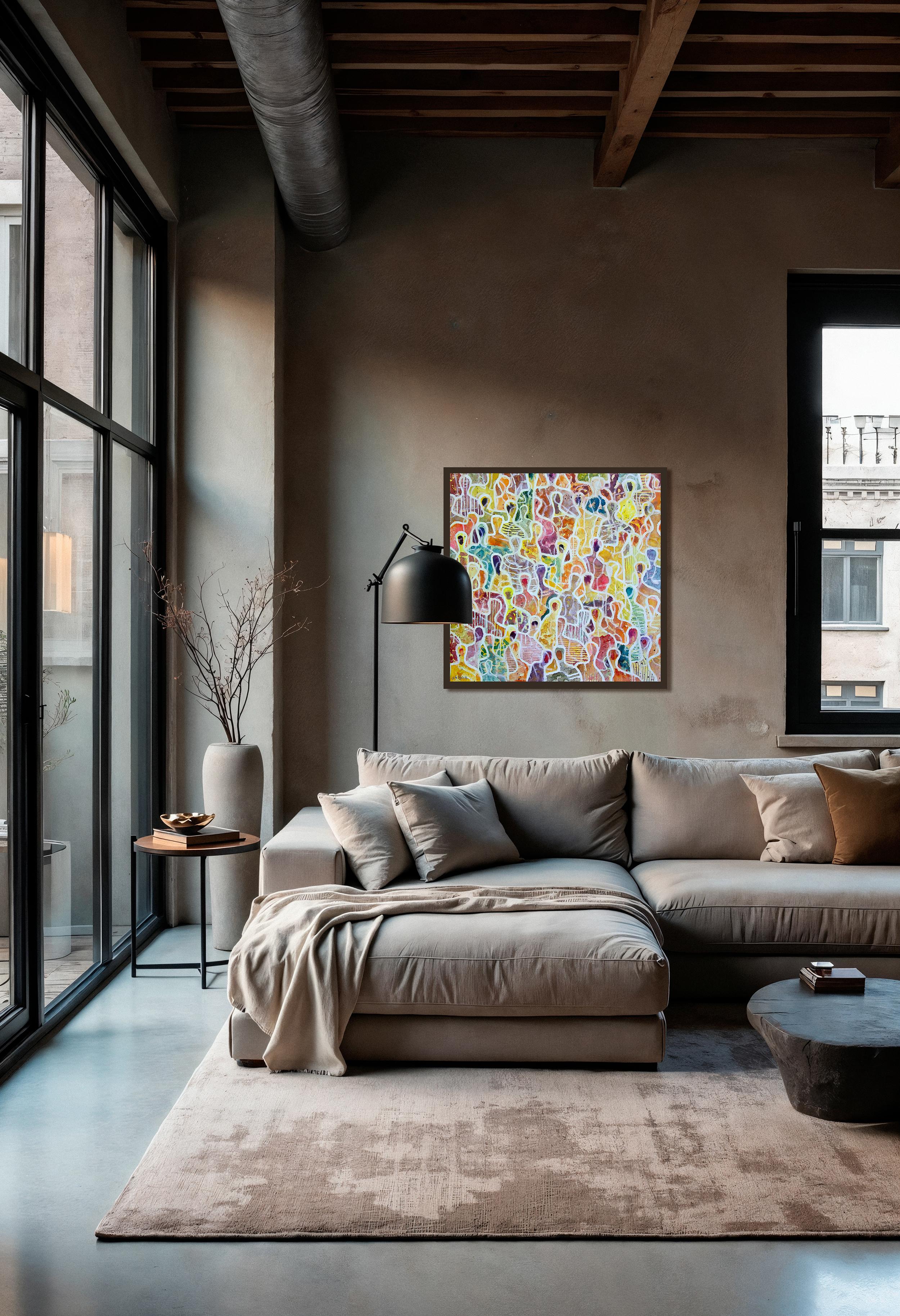 Unis au soleil par Gaetan de Seguin - Peinture abstraite contemporaine en vente 4