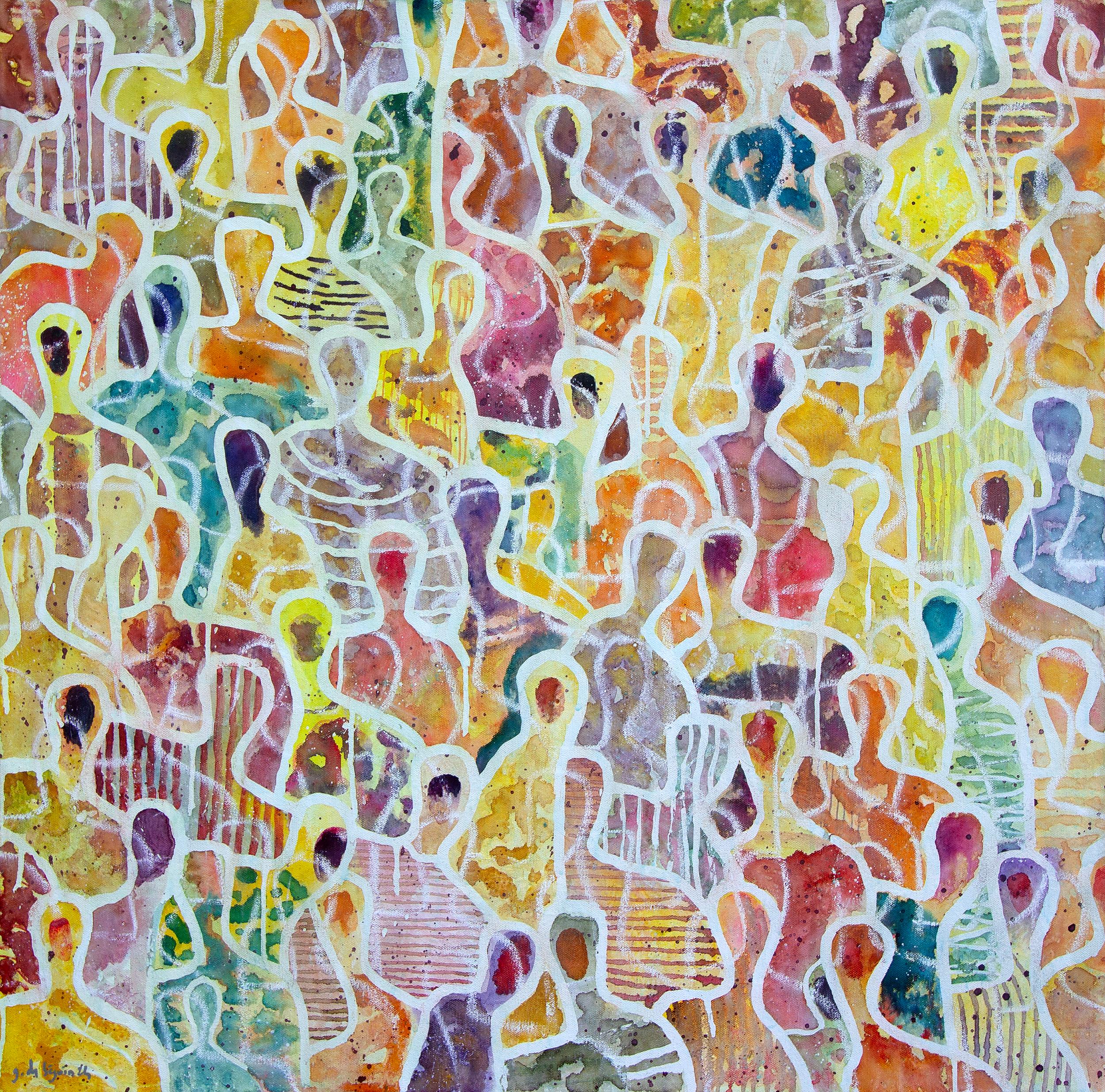 Abstract Painting Gaëtan de Seguin - Unis au soleil par Gaetan de Seguin - Peinture abstraite contemporaine