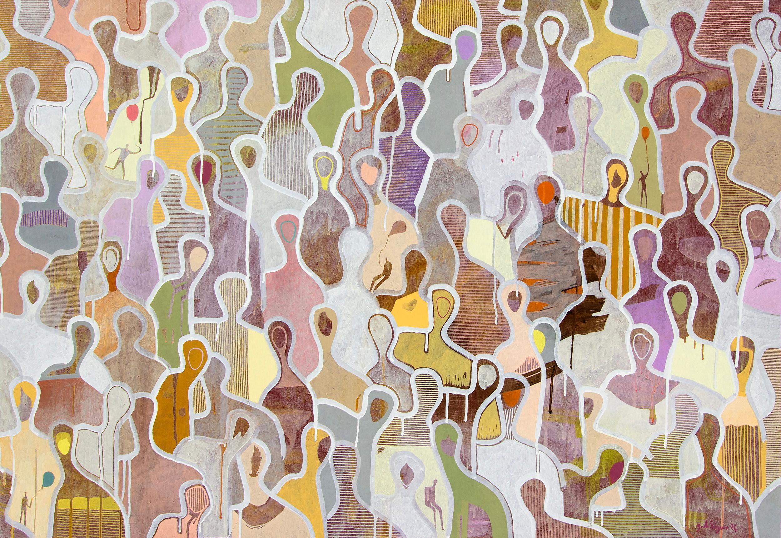 Abstract Painting Gaëtan de Seguin - Quand l'amour s'attarde dans l'air Gaetan de Seguin - Peinture figurative contemporaine
