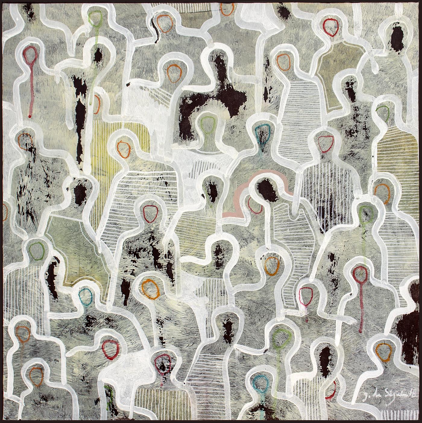 Abstract Painting di Gaëtan de Seguin - Sussurri nel buio di Gaetan de Seguin Pittura contemporanea figurativa