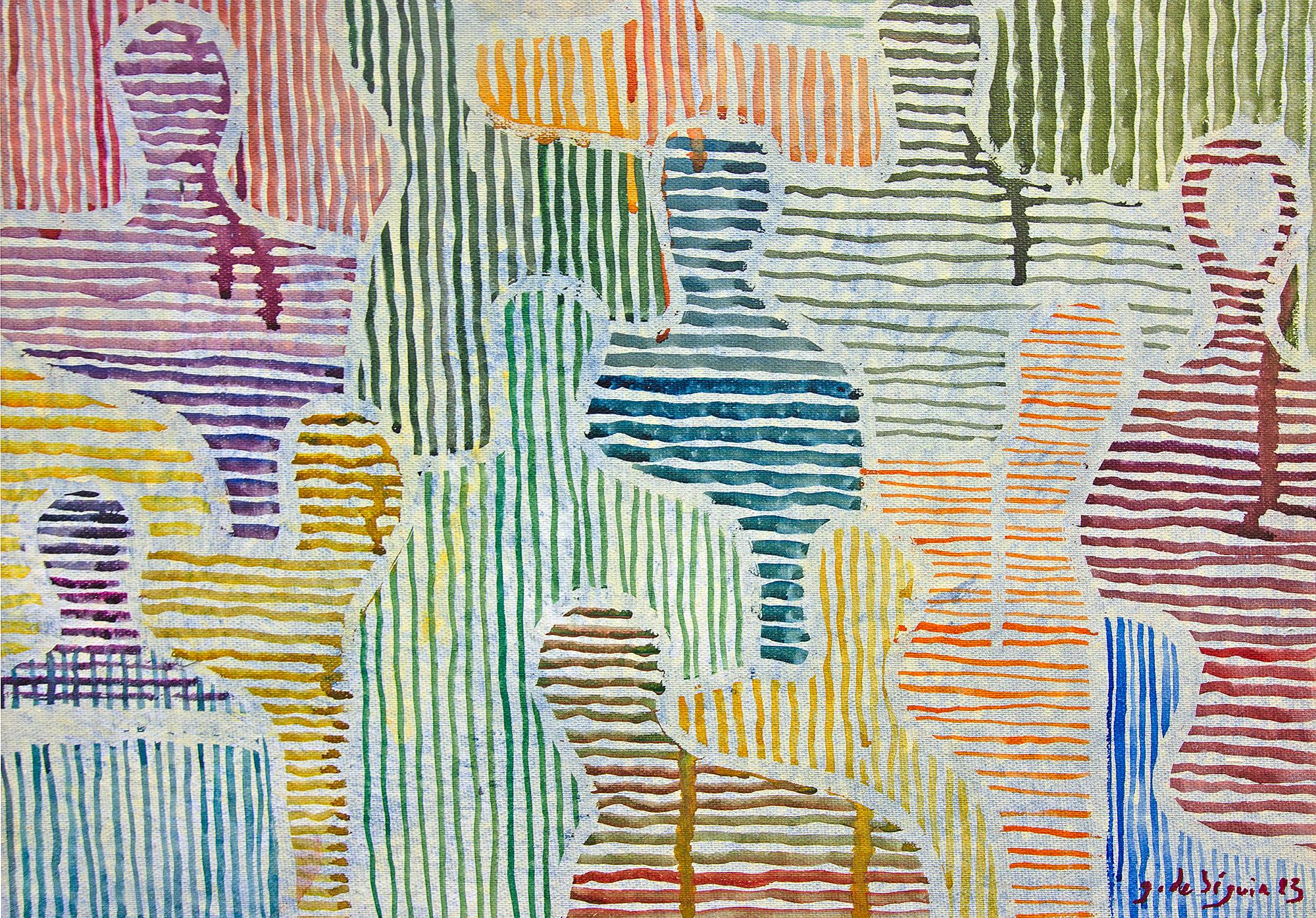 Susurros de primavera entre nosotros de Gaetan de Seguin Pintura figurativa contemporánea - Painting Abstracto de Gaëtan de Seguin