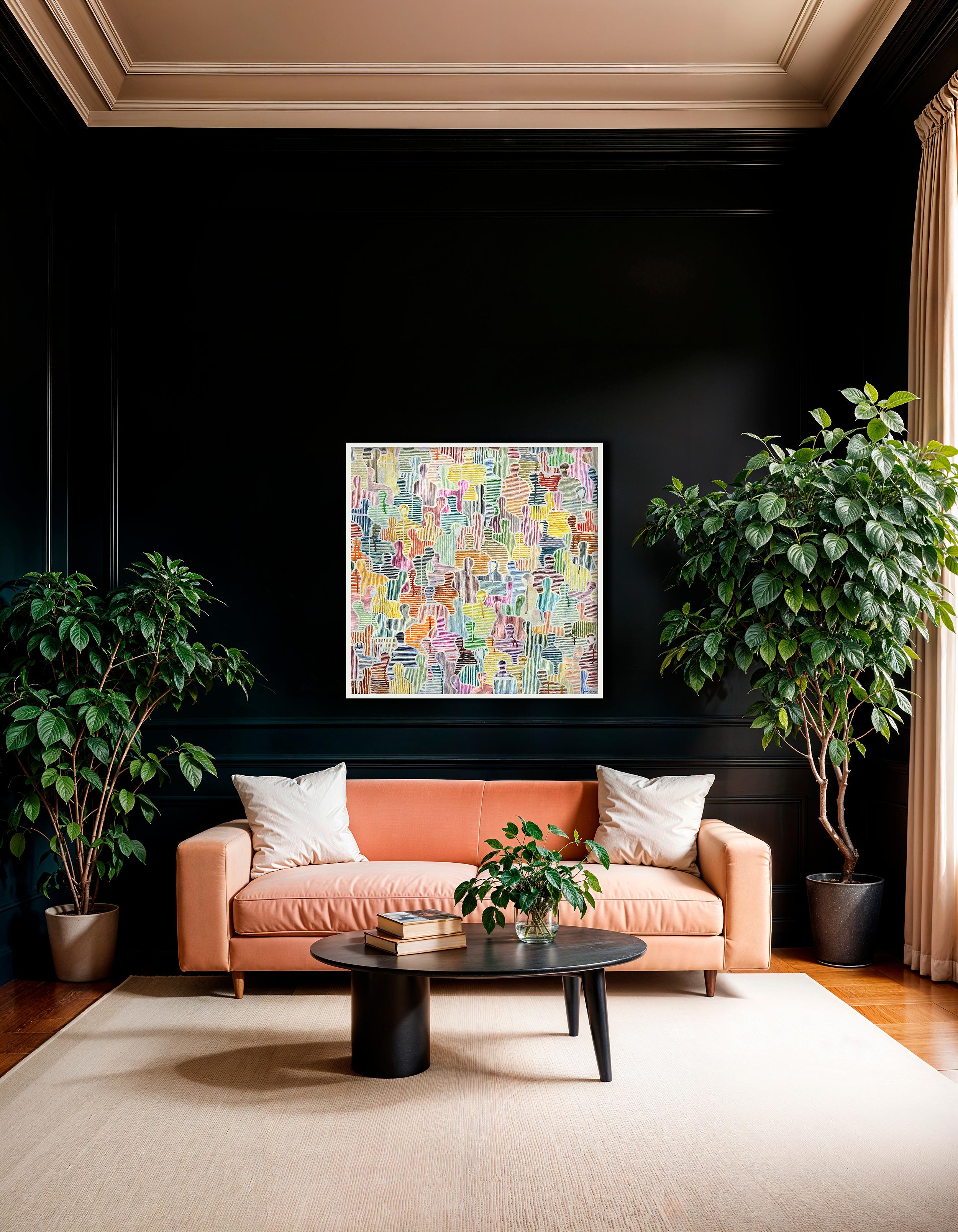 Susurros de primavera entre nosotros de Gaetan de Seguin Pintura figurativa contemporánea - Figurative Painting Beige de Gaëtan de Seguin