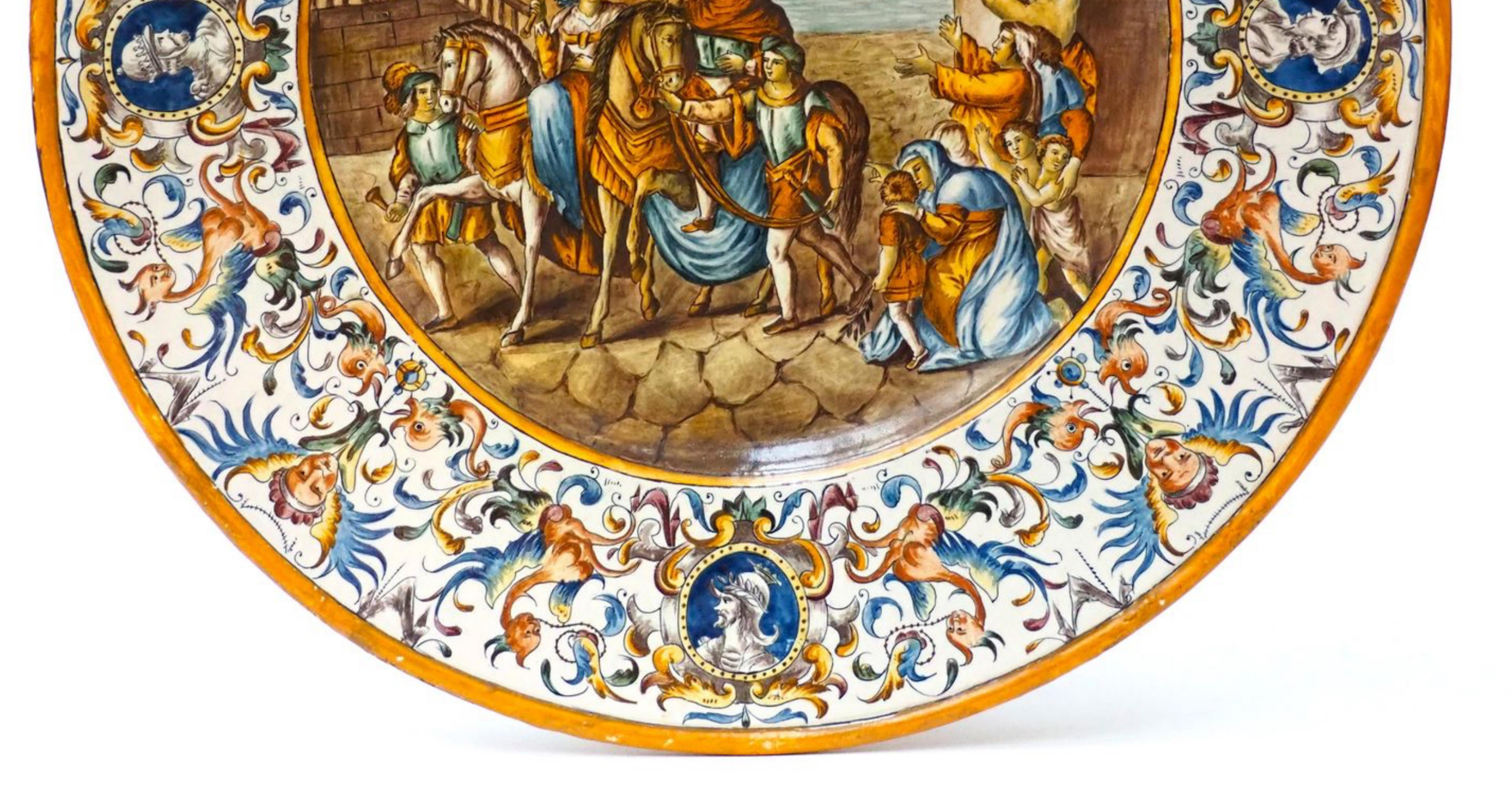 Rococo Grande assiette circulaire active de Gaetano BATTAGLIA (Naples, Italie, 1850 et 1885) en vente