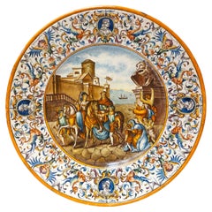 Gaetano BATTAGLIA (Naples-Italy-Active 1850 and 1885) Large Circular Plate