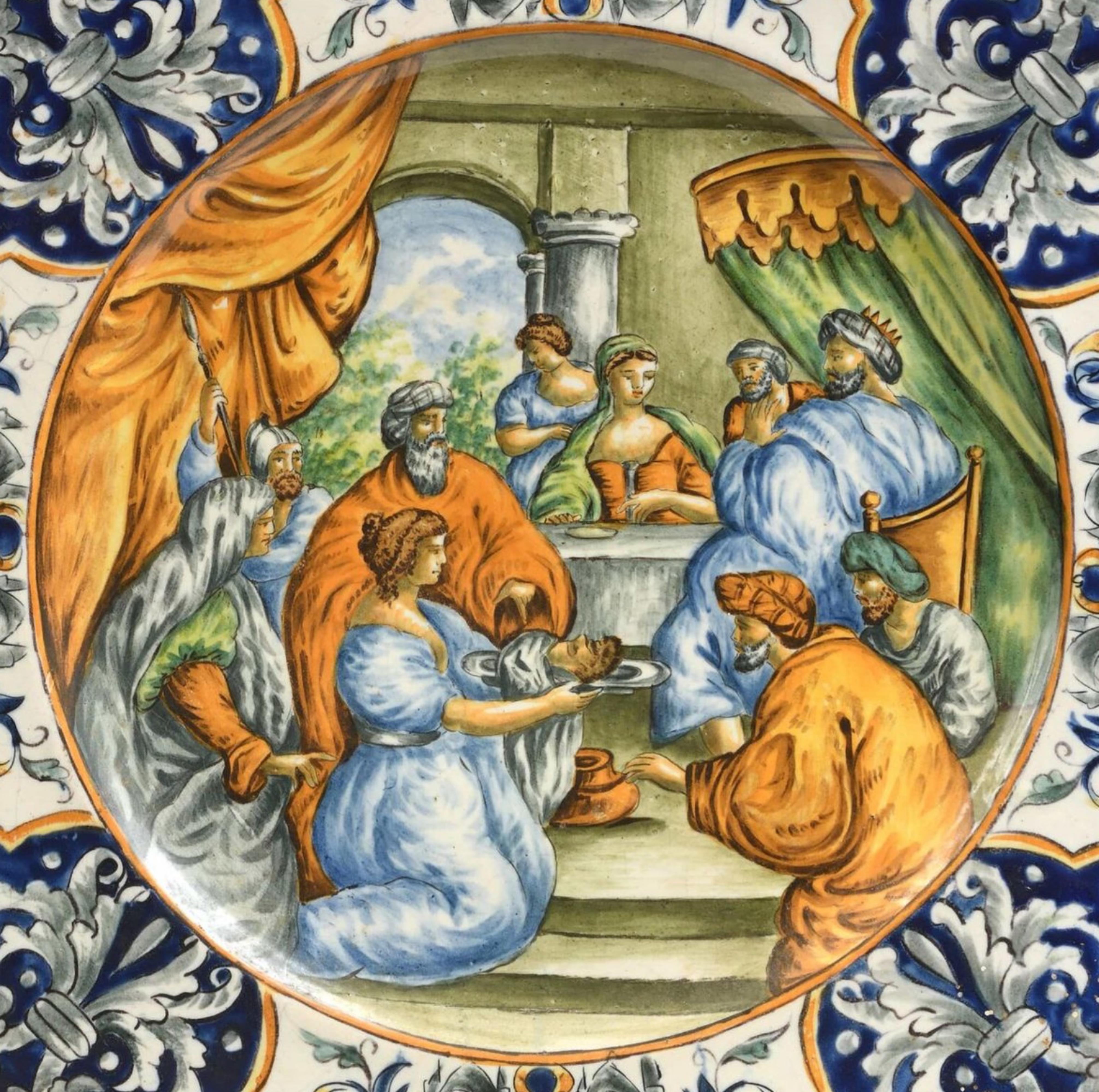 Coppia di piatti grandi
Gaetano Battaglia XIX secolo
in terracotta decorata con scene mitologiche Italia (Napoli)
Diametro 50 cm
buone condizioni