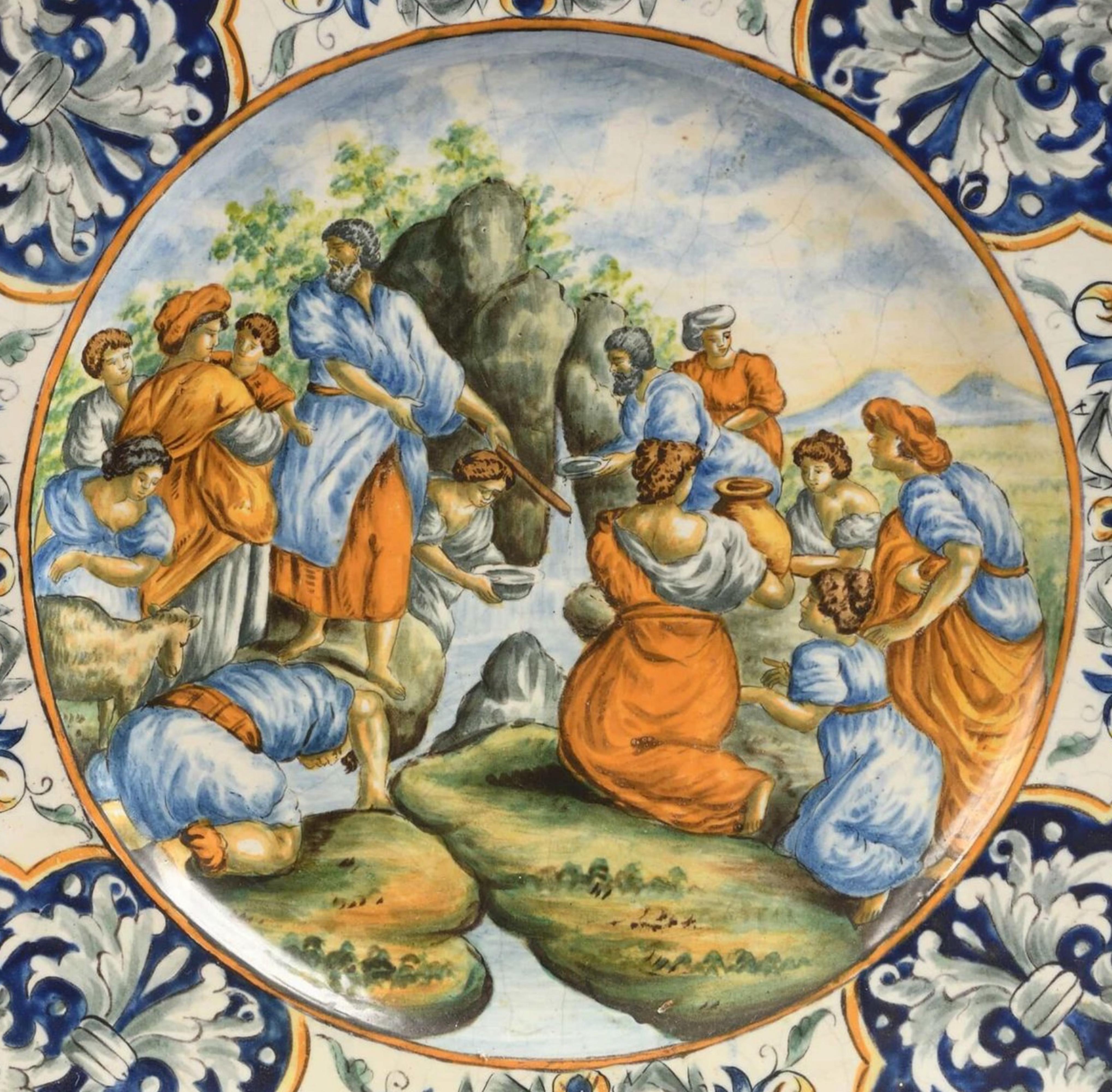 Rococò Gaetano BATTAGLIA (Napoli-Italia - attivo tra il 1850 e il 1885) Coppia di piatti grandi in vendita