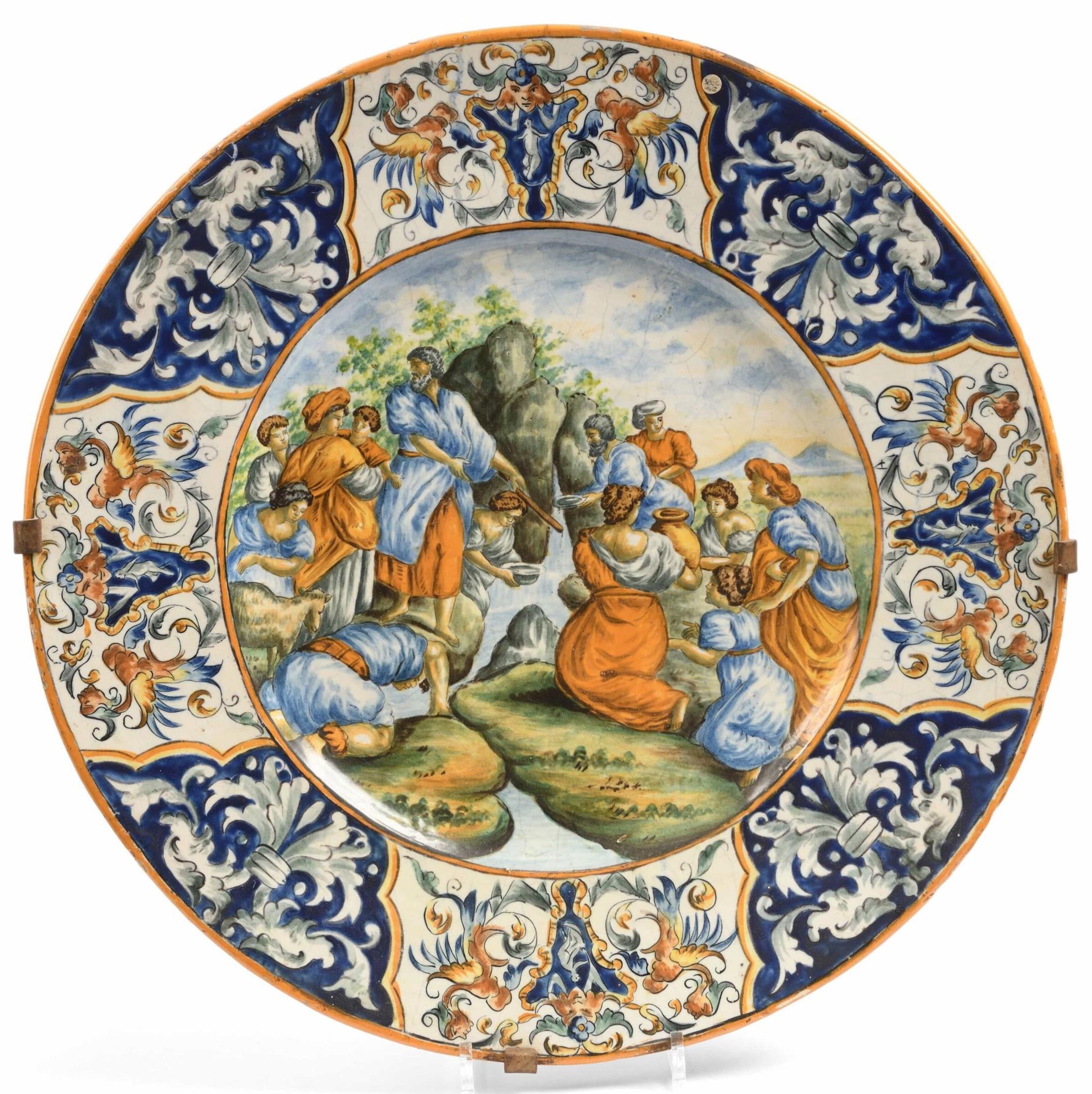 Italiano Gaetano BATTAGLIA (Napoli-Italia - attivo tra il 1850 e il 1885) Coppia di piatti grandi in vendita