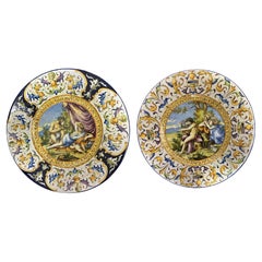 Gaetano BATTAGLIA (Naples-Italy-Active 1850 and 1885) Pair of Large Plates
