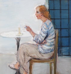 „Woman Alone with Her Thoughts“ von Gaetano Bocchetti:: Ölporträt:: Italien