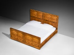 Gaetano Borsani for Atelier di Varedo Double Bed in Walnut Burl