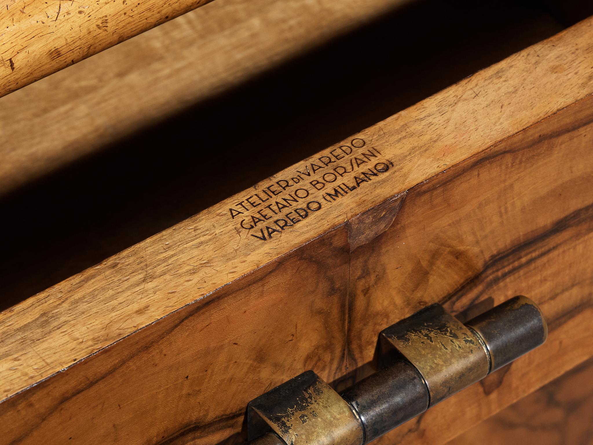 Gaetano Borsani para Atelier di Varedo Tocador con taburete en nogal Burl en venta 5