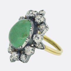Gaetano Chiavetta 8.50ct Cabochon Emerald and Diamond Ring
