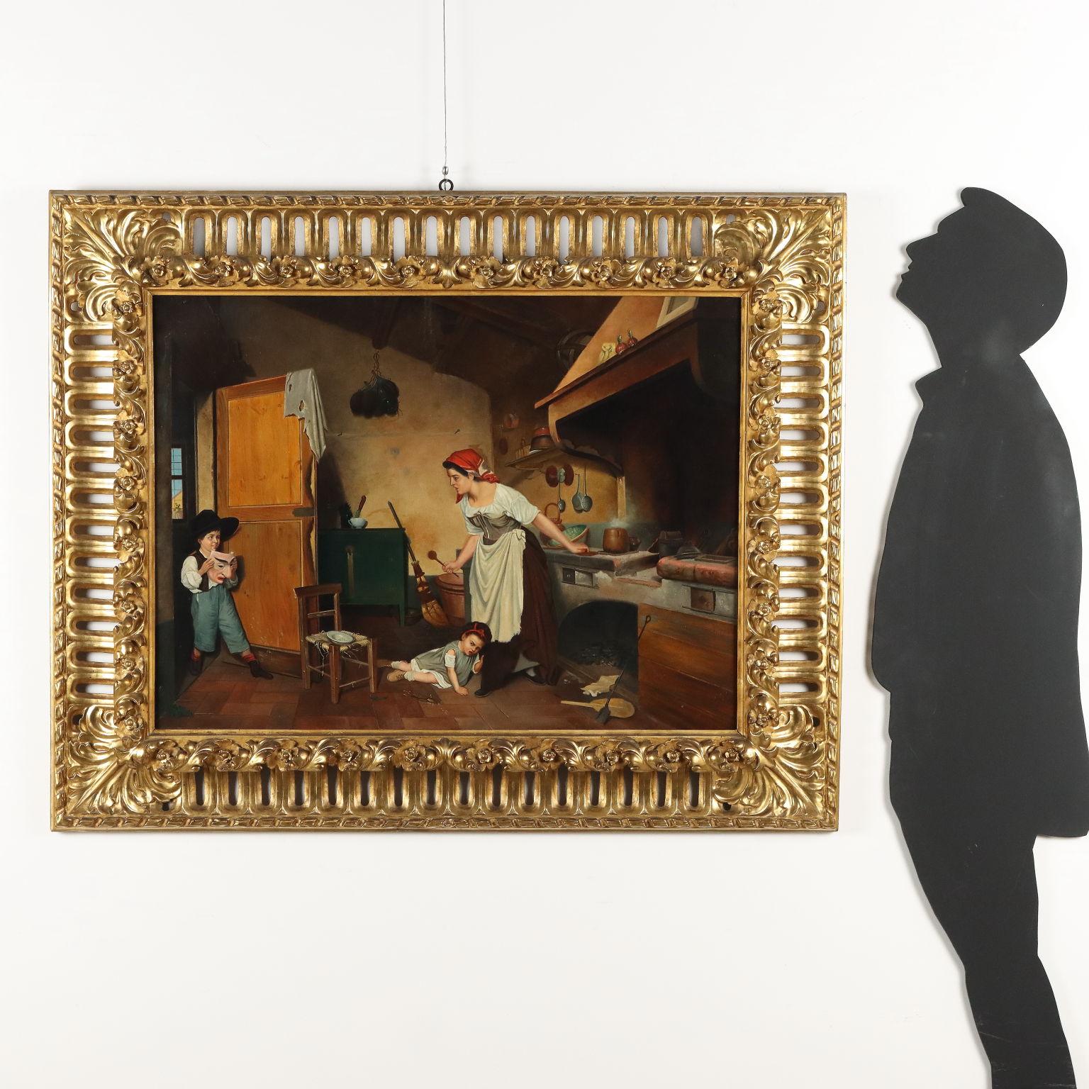 Dipinto Copia da Gaetano Chierici La Maschera XX secolo 1