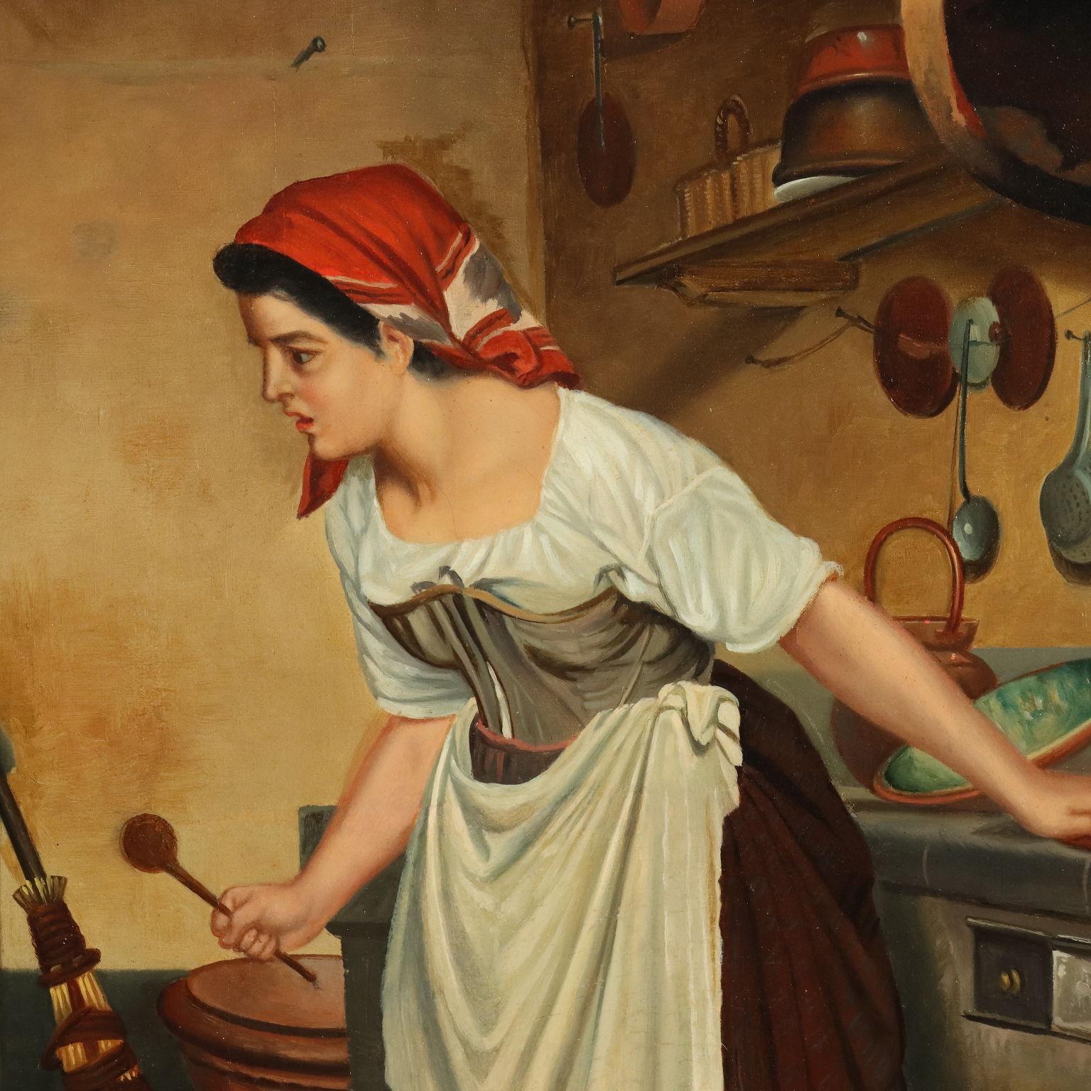 Dipinto Copia da Gaetano Chierici La Maschera XX secolo 5