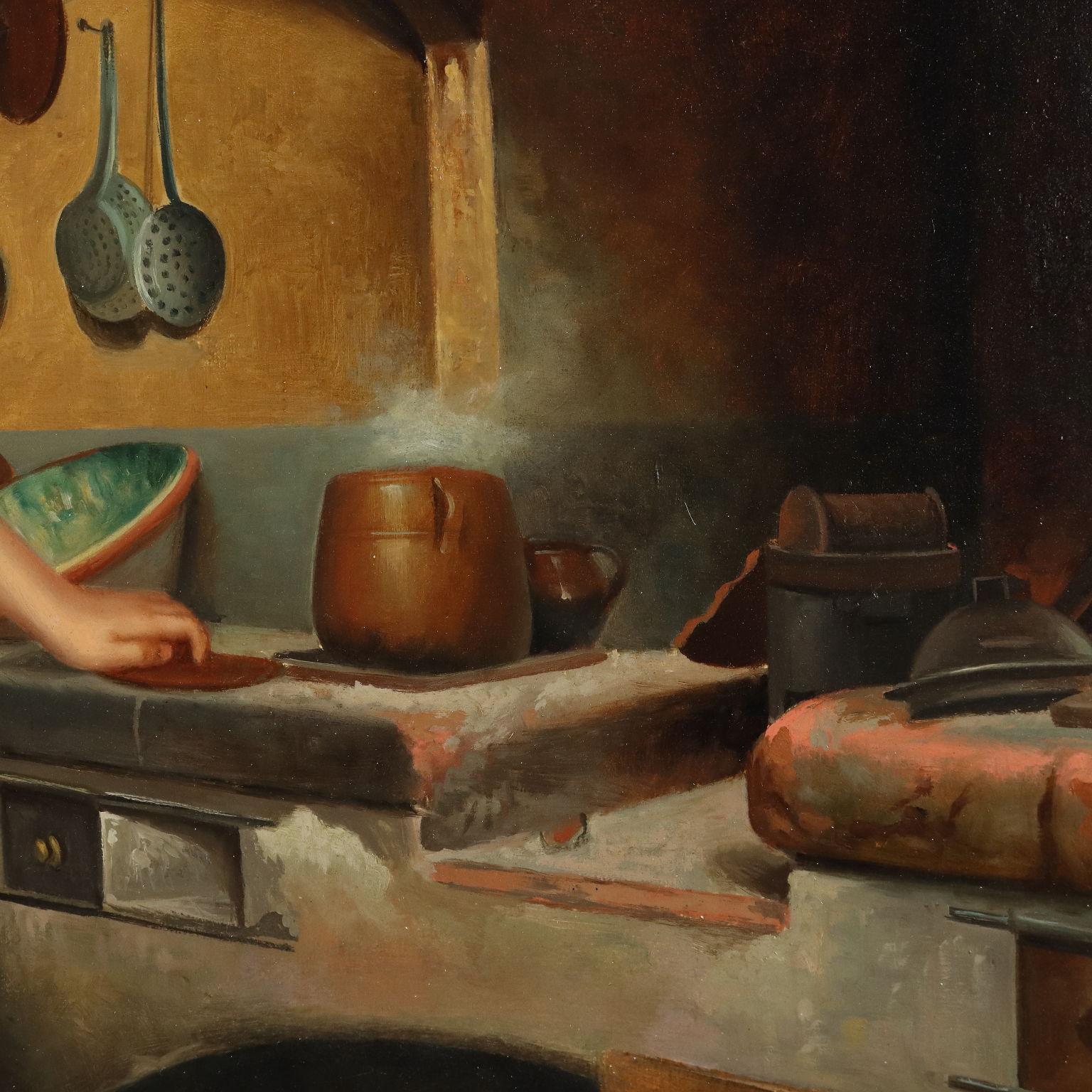 Dipinto Copia da Gaetano Chierici La Maschera XX secolo 6