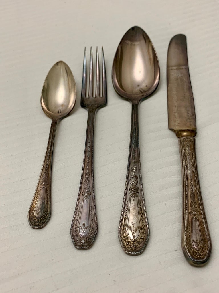Gaetano D’Agostino Argentieri Complete 12 Person Flatware, Italy 1928