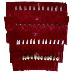 Gaetano D’Agostino Argentieri Complete 12 Person Flatware, Italy 1928
