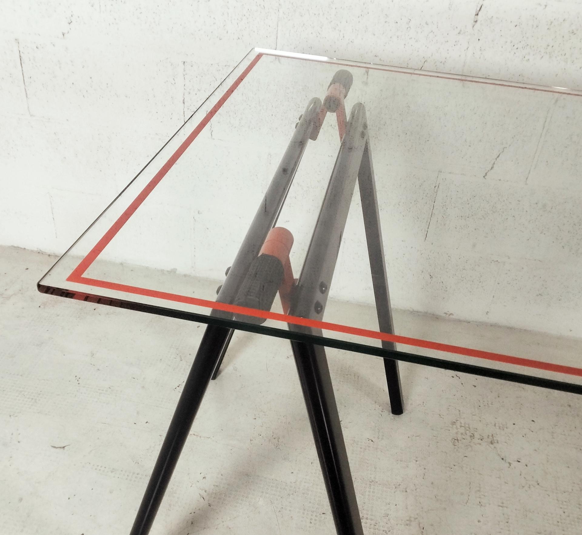 Schreibtisch aus Glas von Gaetano von Gae Aulenti für Zanotta, 70er-Jahre im Angebot 2