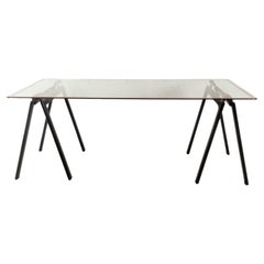Mesa de cristal de escritorio Gaetano de Gae Aulenti para Zanotta años 70