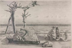 Beach - Etching by Gaetano Giangrande - 1968
