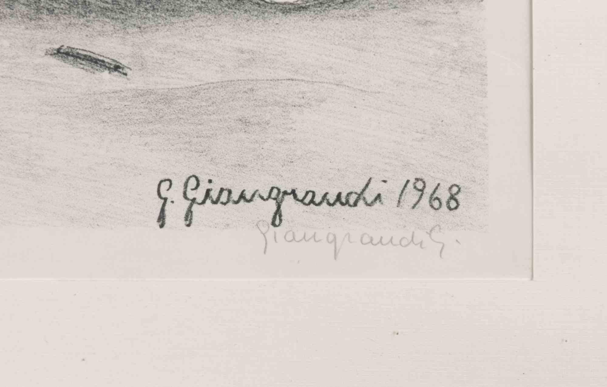 Beach - Etching by Gaetano Giangrande - 1968 For Sale 2