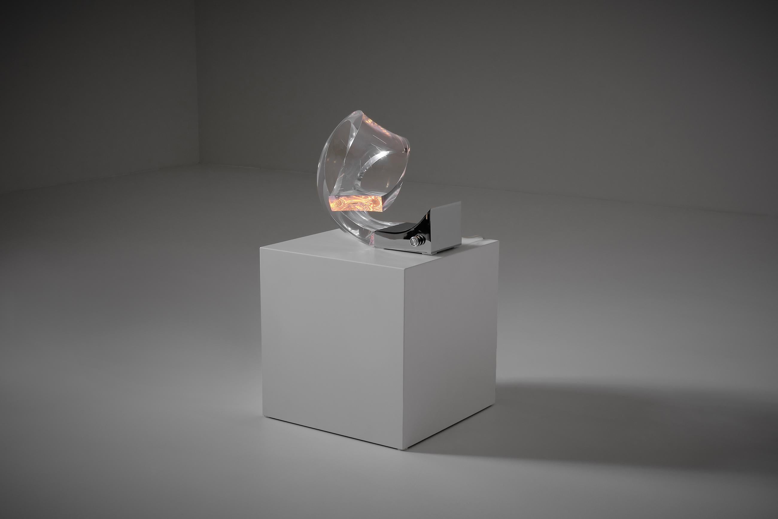 Gaetano Missaglia Acrylic Swirl Table Lamp 1