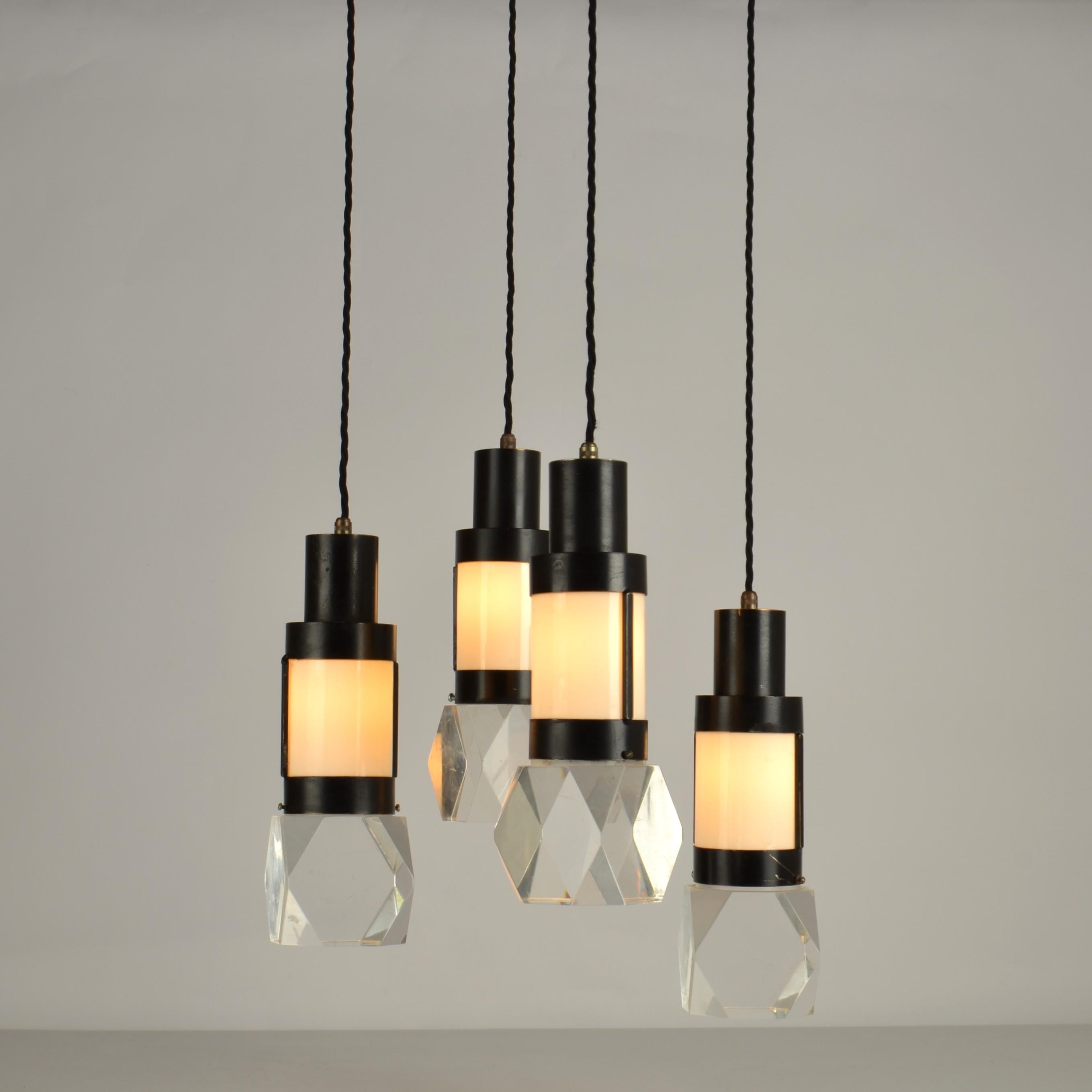 Gaetano Missaglia Chandelier with Four Pendants For Sale 4